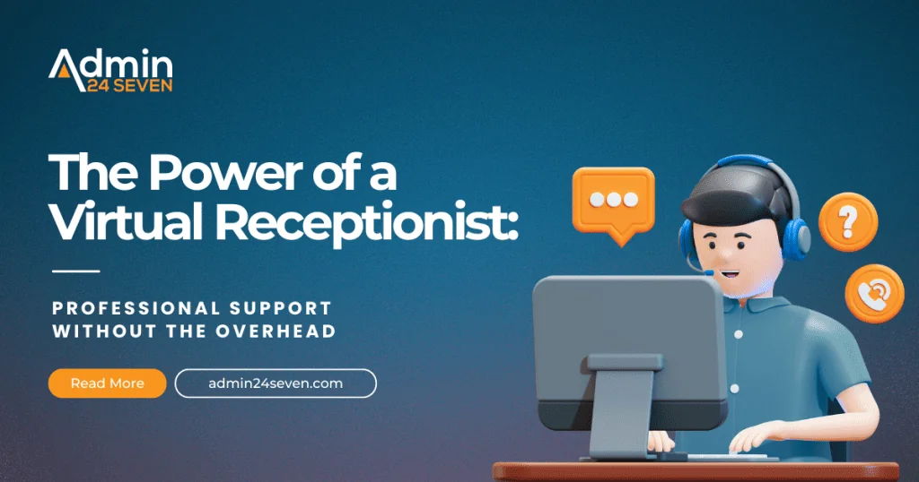 Professional virtual receptionist assisting clients online