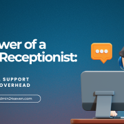 Professional virtual receptionist assisting clients online